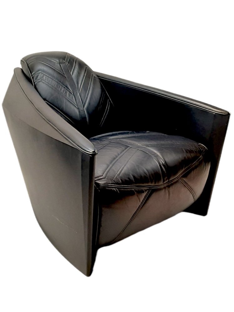 Leather and Steel Eclipse Chair by Andrew Martin, London