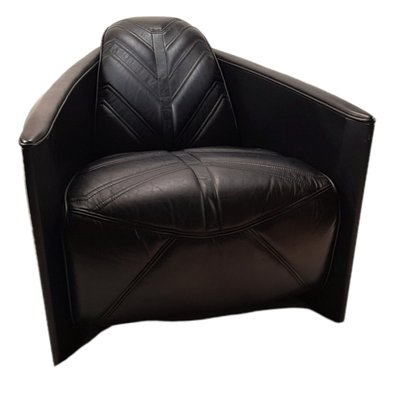 Leather and Steel Eclipse Chair by Andrew Martin, London-TCS-1259623