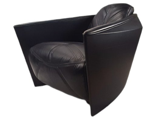 Leather and Steel Eclipse Chair by Andrew Martin, London-TCS-1259623