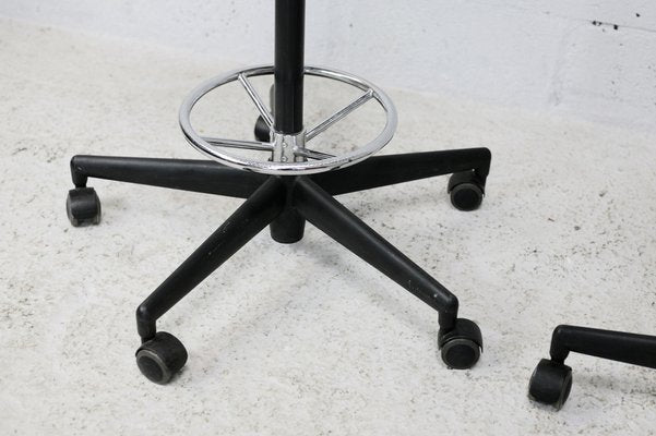 Leather and Steel Swivel Stool by George Nelson for Vitra, 2001, Set of 2-MAO-1270824