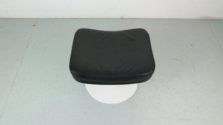 Leather and Steel Tulip P588 Foot Stool F500 Serie by Geoffrey Harcourt for Artifort, 1960s-DT-2026265