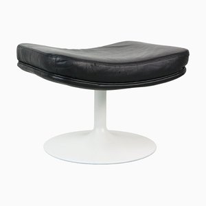 Leather and Steel Tulip P588 Foot Stool F500 Serie by Geoffrey Harcourt for Artifort, 1960s-DT-2026265