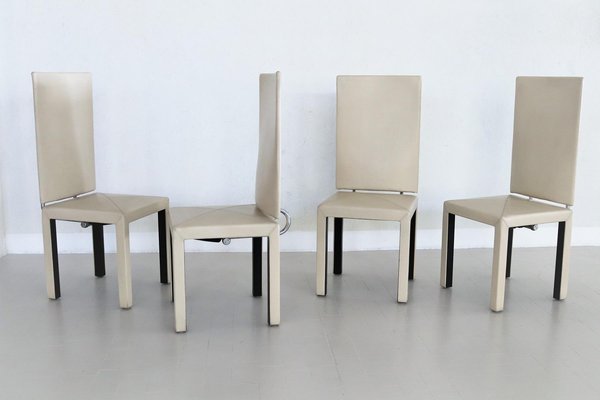 Leather Arcadia Chairs by Paolo Piva for B&B Italia, 1980s, Set of 4-VNE-965982