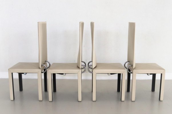 Leather Arcadia Chairs by Paolo Piva for B&B Italia, 1980s, Set of 4-VNE-965982