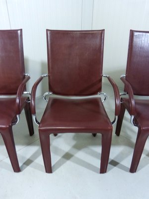 Leather Arcadia Dining Chairs from Arper, Italy 1980s, Set of 4-TU-1802272