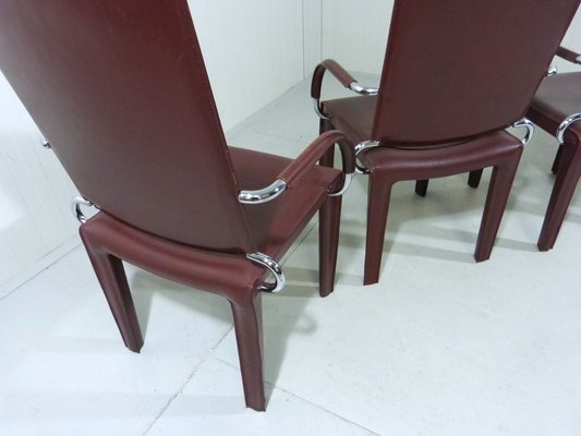 Leather Arcadia Dining Chairs from Arper, Italy 1980s, Set of 4-TU-1802272