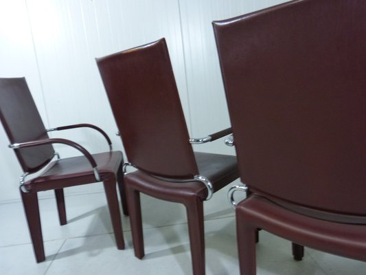 Leather Arcadia Dining Chairs from Arper, Italy 1980s, Set of 4-TU-1802272