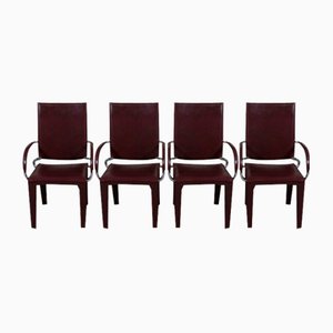 Leather Arcadia Dining Chairs from Arper, Italy 1980s, Set of 4-TU-1802272