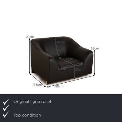 Leather Armchair Black from Ligne Roset-RQW-1748366