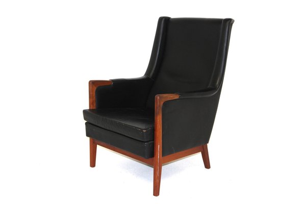 Leather Armchair by Karl Erik Ekselius, Sweden, 1960s-GEK-1371817