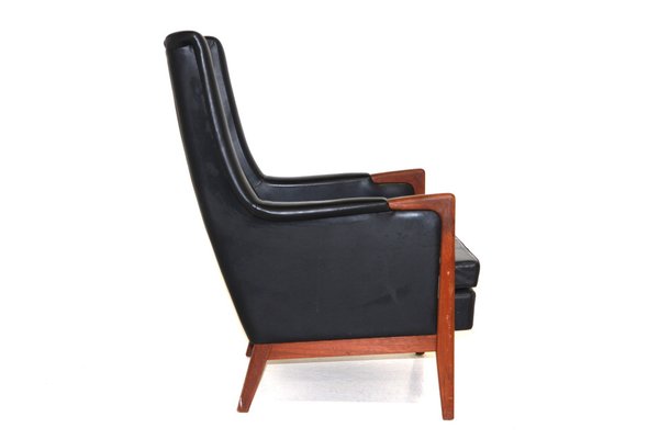 Leather Armchair by Karl Erik Ekselius, Sweden, 1960s-GEK-1371817