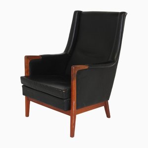 Leather Armchair by Karl Erik Ekselius, Sweden, 1960s-GEK-1371817