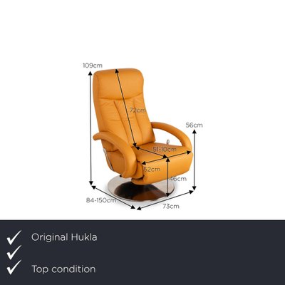 Leather Armchair in Orange - Yellow from Hukla-RQW-2036295