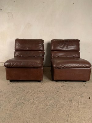 Leather Armchairs, 1970s, Set of 2-VQM-583171