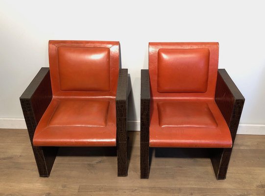 Leather Armchairs, 1970s, Set of 2-BA-1642911