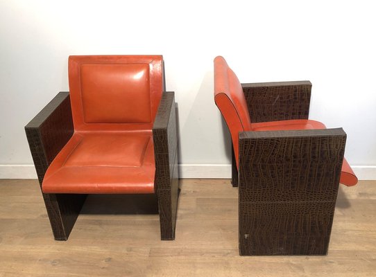 Leather Armchairs, 1970s, Set of 2-BA-1642911