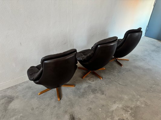 Leather Armchairs by H.W. Klein for Bramin, 1960s, Set of 3-EBP-2016659