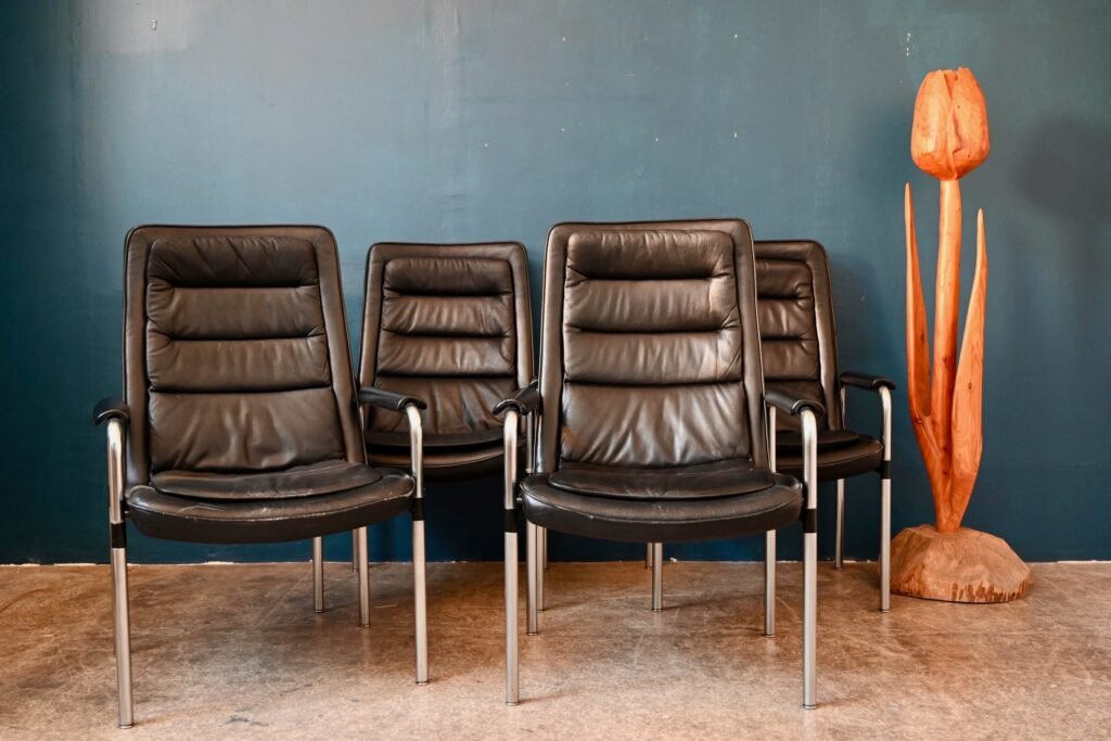 Leather Armchairs by Jorgen Kastholm for Kusch & Co, 1970s, Set of 4