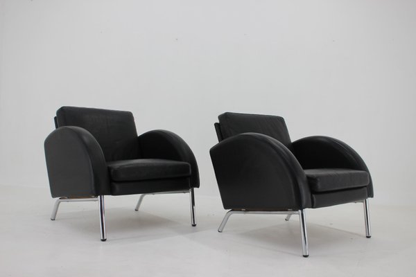 Leather Armchairs ,Czechoslovakia, 1970s, Set of 2-TZ-1431450