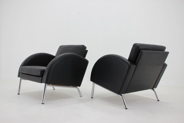 Leather Armchairs ,Czechoslovakia, 1970s, Set of 2-TZ-1431450