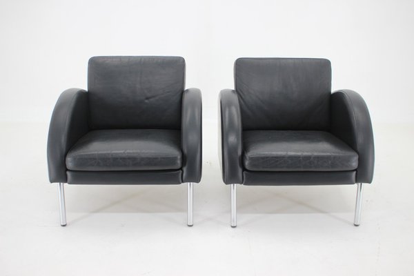 Leather Armchairs ,Czechoslovakia, 1970s, Set of 2-TZ-1431450