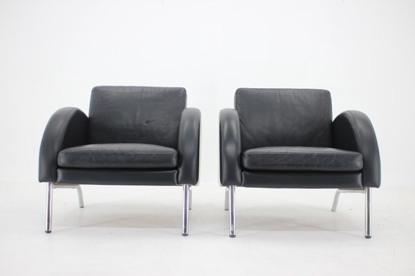 Leather Armchairs ,Czechoslovakia, 1970s, Set of 2-TZ-1431450