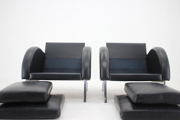 Leather Armchairs ,Czechoslovakia, 1970s, Set of 2-TZ-1431450