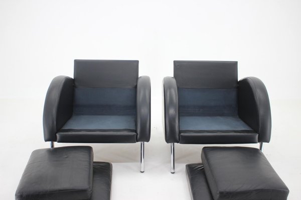 Leather Armchairs ,Czechoslovakia, 1970s, Set of 2-TZ-1431450