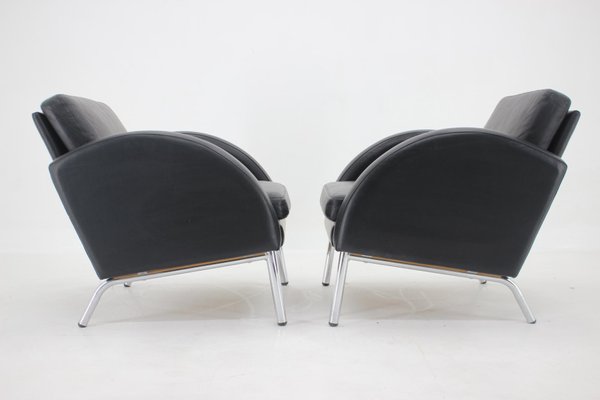 Leather Armchairs ,Czechoslovakia, 1970s, Set of 2-TZ-1431450