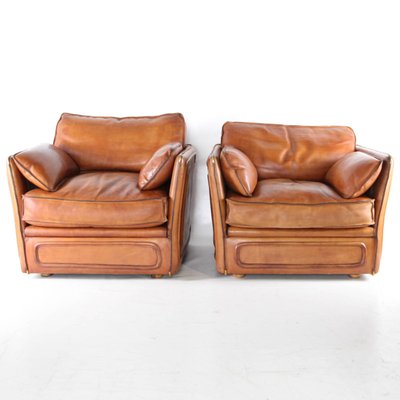 Leather Armchairs from Roche Bobois, 1970s, Set of 2-DSC-2035831