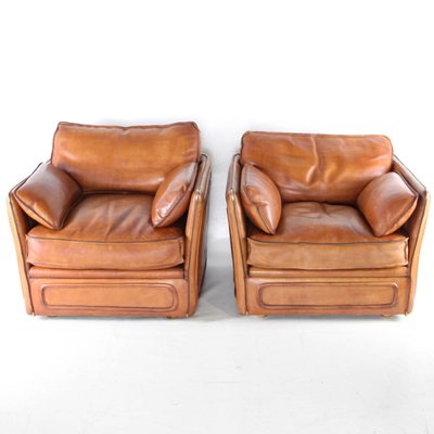 Leather Armchairs from Roche Bobois, 1970s, Set of 2-DSC-2035831