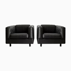 Leather Armchairs from Zanotta, Italy, 1980s, Set of 2-VCV-1072704