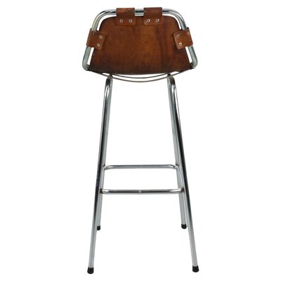 Leather Bar Stool attributed to Charlotte Perriand for Les Arc, 1960s-DT-2026269