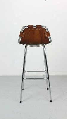 Leather Bar Stool attributed to Charlotte Perriand for Les Arc, 1960s-DT-2026269