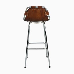 Leather Bar Stool attributed to Charlotte Perriand for Les Arc, 1960s-DT-2026269