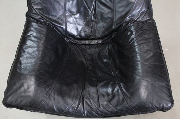 Leather & Beech Swivel Chair, 1970s-RVK-878795