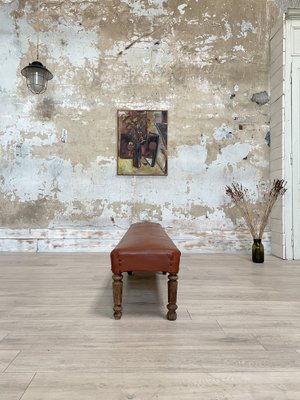 Leather Bistro Bench, 1930s-UX-1775297