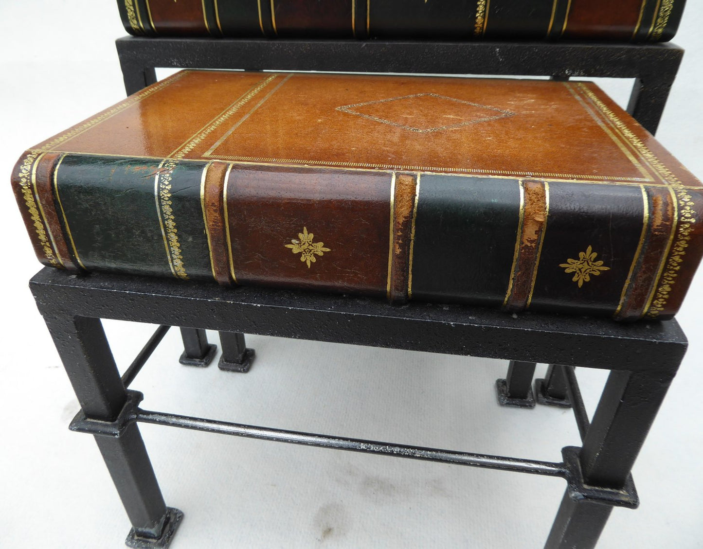 Leather Book Formed Nesting Side Tables, 1970s, Set of 2