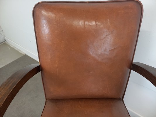 Leather Bridge Armchairs, 1930s, Set of 2-TUK-2018455