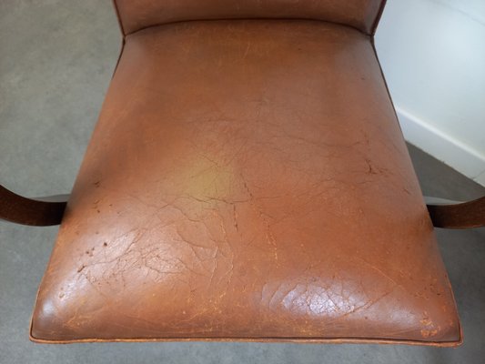 Leather Bridge Armchairs, 1930s, Set of 2-TUK-2018455