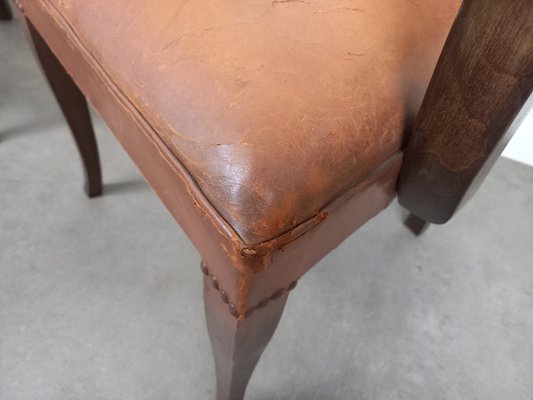 Leather Bridge Armchairs, 1930s, Set of 2-TUK-2018455