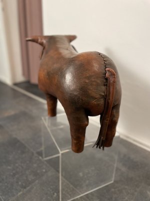 Leather Bull Stool from Dimitri Omersa, 1970s-XGS-1819261