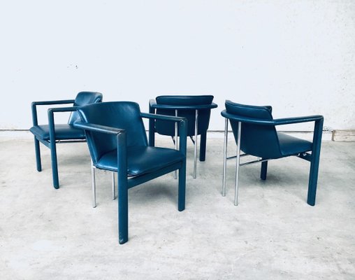 Leather Cachucha Dining Chairs by Hugo De Ruiter for Leolux, 1990s, Set of 4-RQV-897114