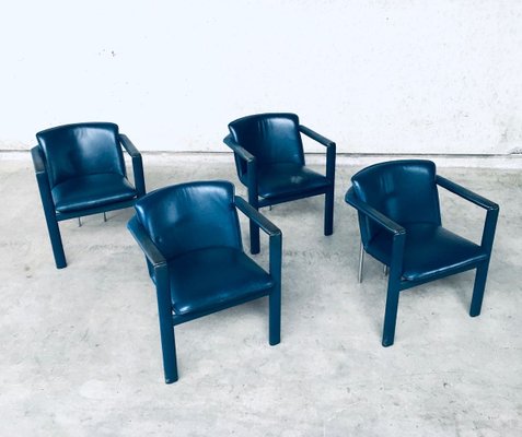 Leather Cachucha Dining Chairs by Hugo De Ruiter for Leolux, 1990s, Set of 4-RQV-897114