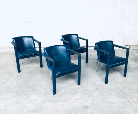 Leather Cachucha Dining Chairs by Hugo De Ruiter for Leolux, 1990s, Set of 4-RQV-897114