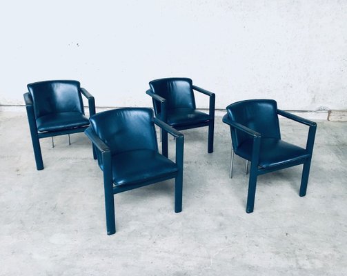 Leather Cachucha Dining Chairs by Hugo De Ruiter for Leolux, 1990s, Set of 4-RQV-897114