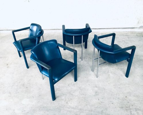 Leather Cachucha Dining Chairs by Hugo De Ruiter for Leolux, 1990s, Set of 4-RQV-897114