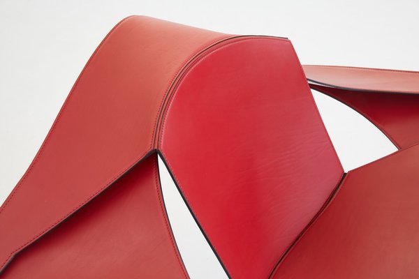 Leather Chair with Lacquered Metal by Jacques Harold Pollard for Matteo Grassi, 1987-TJQ-1771112