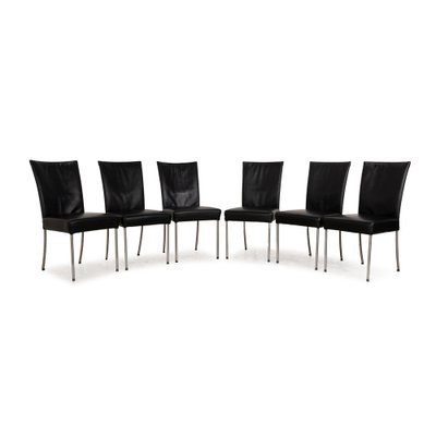 Leather Chairs Black from Bert Plantagie, Set of 6-RQW-2036311