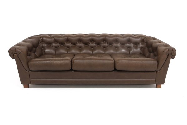 Leather Chesterfield Sofa, Sweden, 1970-GEK-1811885